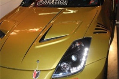 SPYDER Spyder Nissan 350Z 03-05 Projector Headlights Halogen Model Only - DRL Black PRO-YD-N350Z02-DRL-BK - Lights