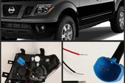 SPYDER Spyder Nissan Frontier 05-08 Projector Headlights LED Halo Blk PRO-YD-NF05-HL-BK - Lights