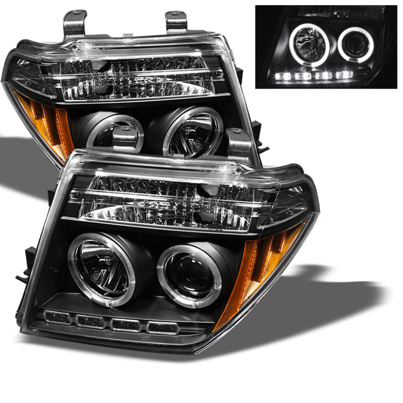 SPYDER Spyder Nissan Frontier 05-08 Projector Headlights LED Halo Blk PRO-YD-NF05-HL-BK - Lights