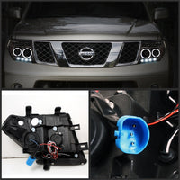 SPYDER Spyder Nissan Frontier 05-08 Projector Headlights LED Halo Smke PRO-YD-NF05-HL-SM - Lights