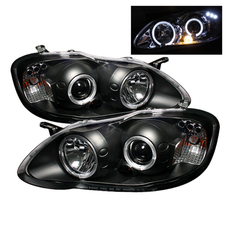 SPYDER Spyder Toyota Corolla 03-08 Projector Headlights LED Halo- Blk - Low H1 PRO-YD-TC03-HL-BK - Lights