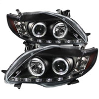 SPYDER Spyder Toyota Corolla 09-10 Projector Headlights LED Halo DRL Blk High H1 Low PRO-YD-TC09-DRL-BK - Lights