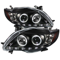 SPYDER Spyder Toyota Corolla 09-10 Projector Headlights LED Halo DRL Blk High H1 Low PRO-YD-TC09-DRL-BK - Lights