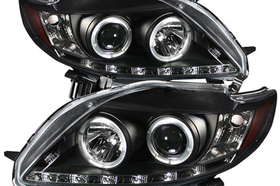SPYDER Spyder Toyota Corolla 09-10 Projector Headlights LED Halo DRL Blk High H1 Low PRO-YD-TC09-DRL-BK - Lights