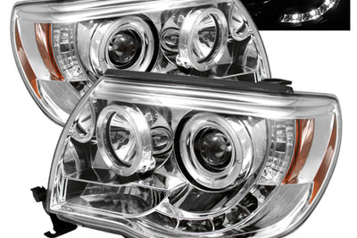 SPYDER Spyder Toyota Tacoma 05-11 Projector Headlights LED Halo Chrome High H1 Low PRO-YD-TT05-HL-C - Lights