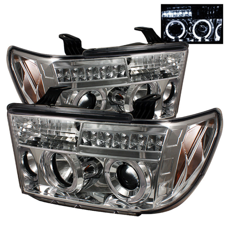 SPYDER Spyder Toyota Tundra 07-13 Projector Headlights LED Halo Chrm PRO-YD-TTU07-HL-C - Lights