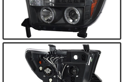 SPYDER Spyder Toyota Tundra 07-133 Projector Headlights LED Halo Blk PRO-YD-TTU07-HL-BK - Lights
