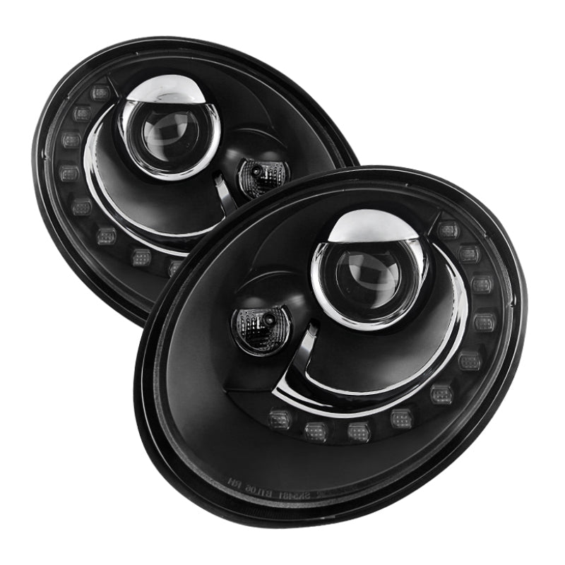 SPYDER Spyder Volkswagen Beetle 06-10 Projector Headlights DRL LED Black PRO-YD-VB06-DRL-BK - Lights
