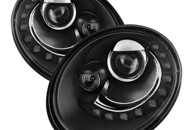 SPYDER Spyder Volkswagen Beetle 06-10 Projector Headlights DRL LED Black PRO-YD-VB06-DRL-BK - Lights