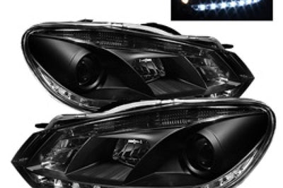 SPYDER Spyder Volkswagen Golf/GTI 10-13 Projector Headlights Halogen Model- DRL Blk PRO-YD-VG10-DRL-BK - Lights