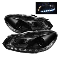 SPYDER Spyder Volkswagen Golf/GTI 10-13 Projector Headlights Halogen Model- DRL Blk PRO-YD-VG10-DRL-BK - Lights