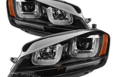 SPYDER Spyder Volkswagen Golf VII 14-16 Projector Headlights DRL LED Blk Stripe PRO-YD-VG15-BLK-DRL-BK - Lights
