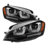 SPYDER Spyder Volkswagen Golf VII 14-16 Projector Headlights DRL LED Blk Stripe PRO-YD-VG15-BLK-DRL-BK - Lights