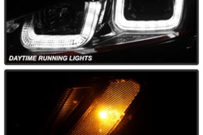 SPYDER Spyder Volkswagen Golf VII 14-16 Projector Headlights DRL LED Red Stripe Blk PRO-YD-VG15-RED-DRL-BK - Lights