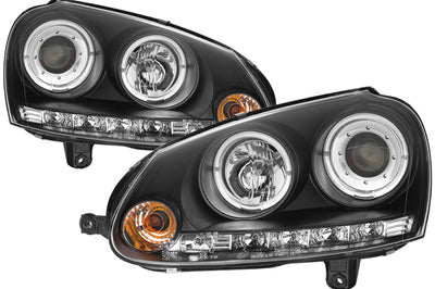 SPYDER Spyder Volkswagen GTI 06-09/Jetta 06-09 Halogen Model Only - LED Halo DRL Black PRO-YD-VG06-HL-BK - Lights