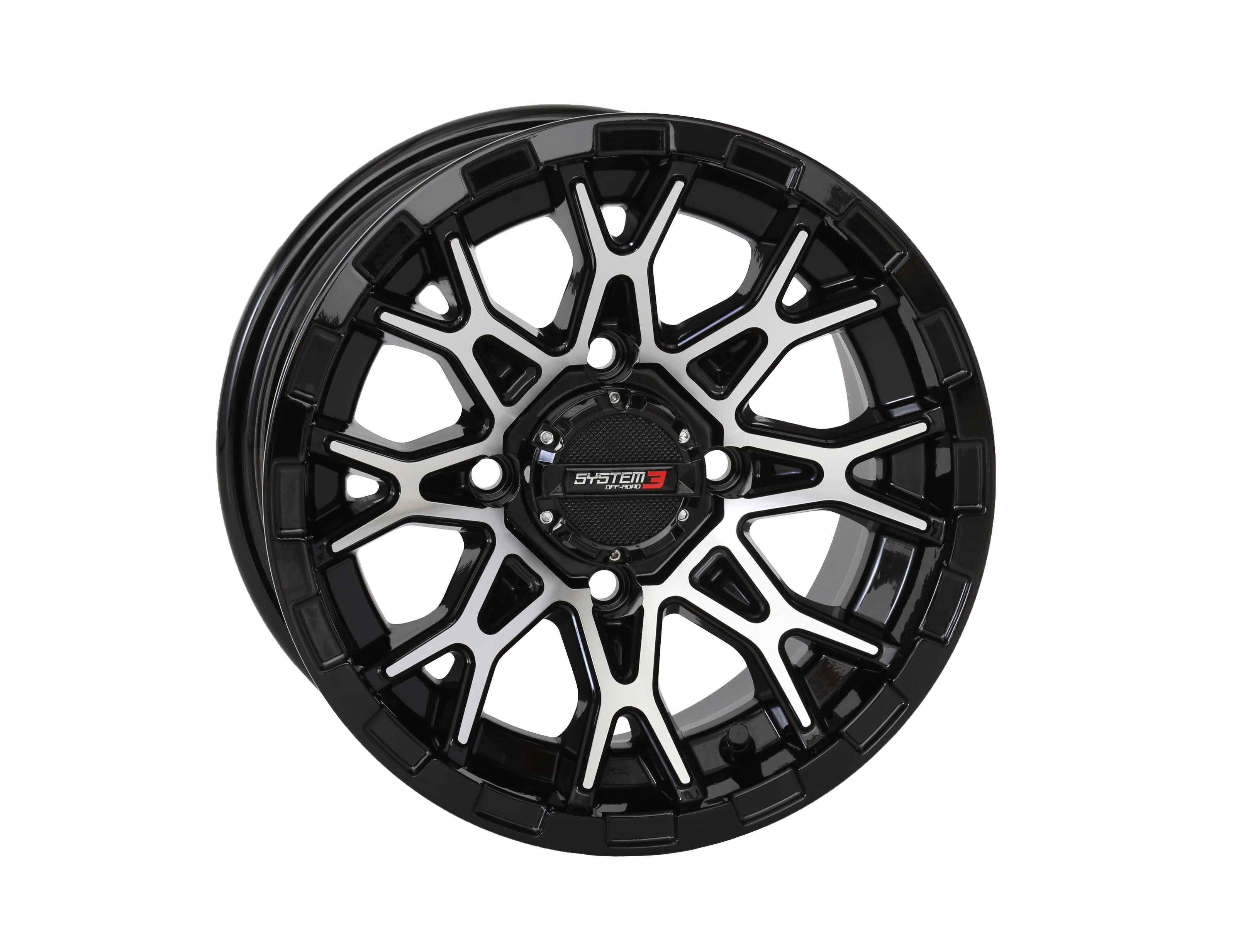 System 3 St6 Wheel 14x7 4 + 3 (+10mm) 4/156 Matte Dark Tint - Gloss Black/Machined - Tires & Wheels