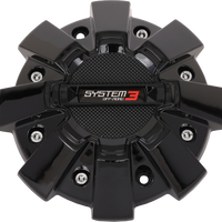 SYSTEM 3 St7 Center Cap Dual Fit Bolt In Gloss Black
