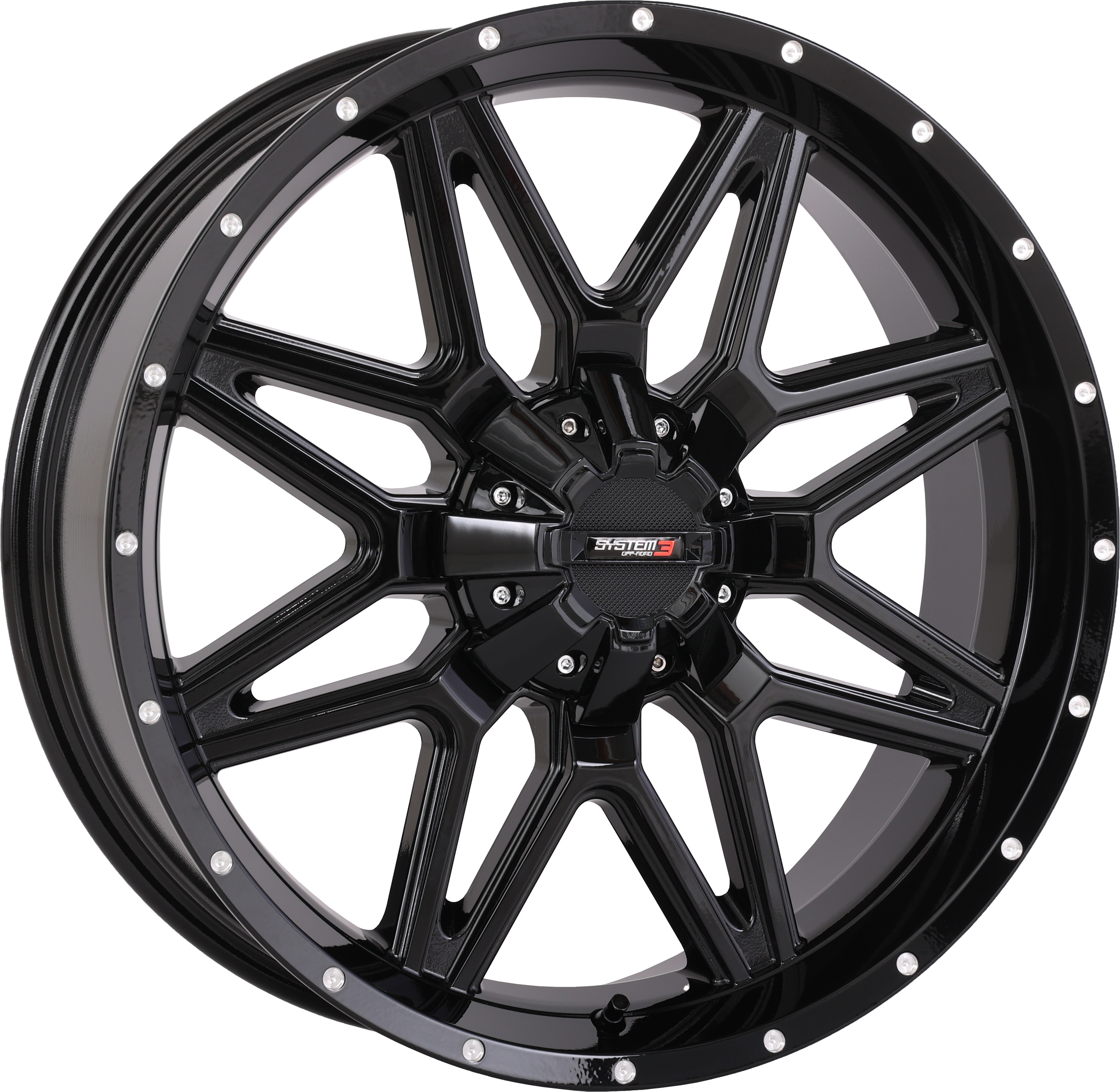 SYSTEM 3 St7 Wheel 20x7 4 + 3 (+10mm) 4/137 & 4/156 Gloss Black
