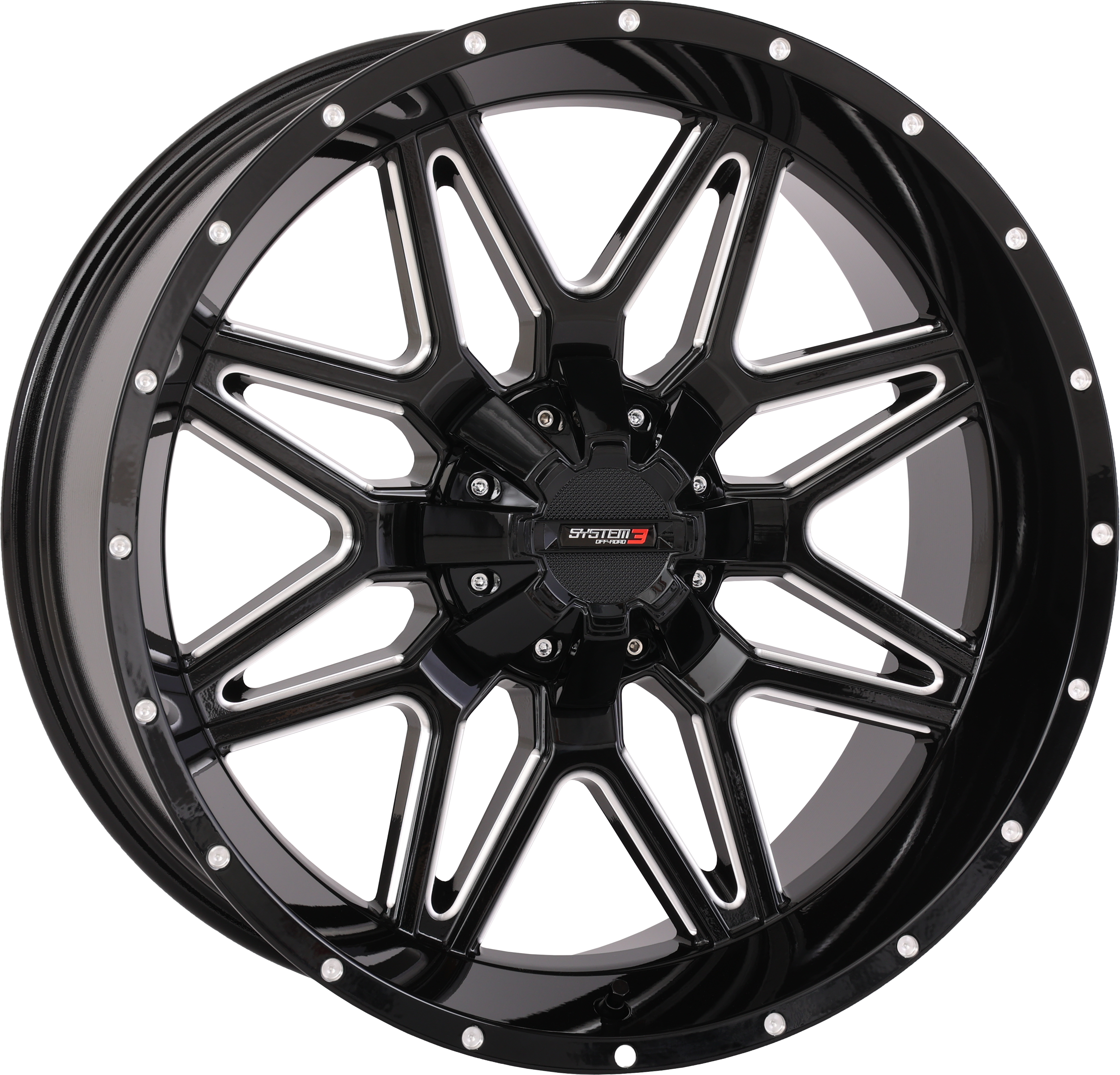 SYSTEM 3 St7 Wheel 20x9 5 + 4 (0mm) 4/137 & 4/156 Gloss Blk Milled