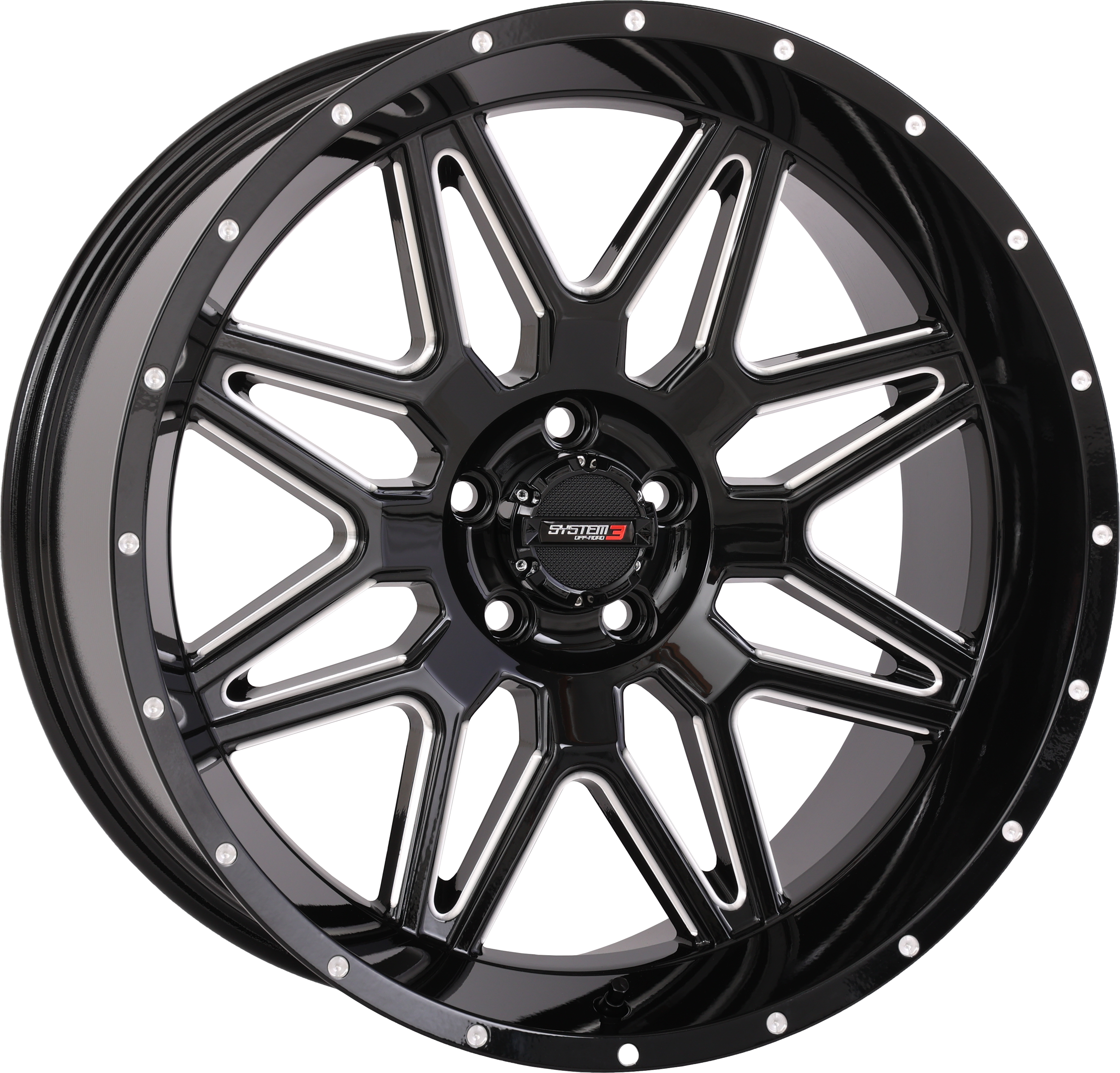 SYSTEM 3 St7 Wheel 20x9 5 + 4 (0mm) 5/4.5 Gloss Black Milled