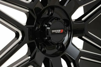 System 3 St7 Wheel 24x9 5 + 4 (0mm) 5/4.5 Gloss Black Milled - Tires & Wheels
