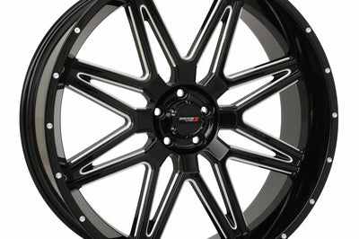 System 3 St7 Wheel 24x9 5 + 4 (0mm) 5/4.5 Gloss Black Milled - Tires & Wheels