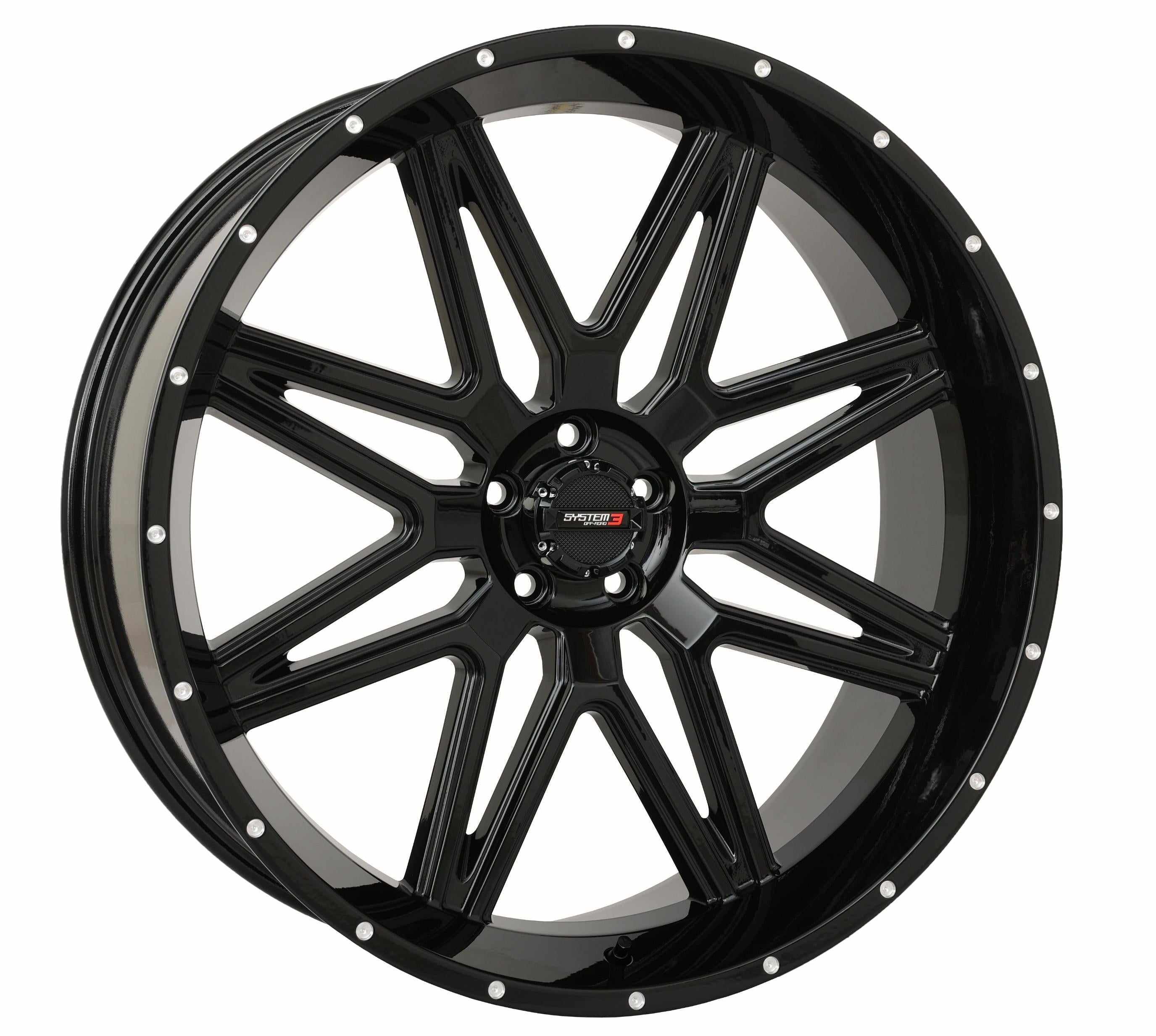 System 3 St7 Wheel 24x9 5 + 4 (0mm) 5/4.5 Gloss Black - Tires & Wheels