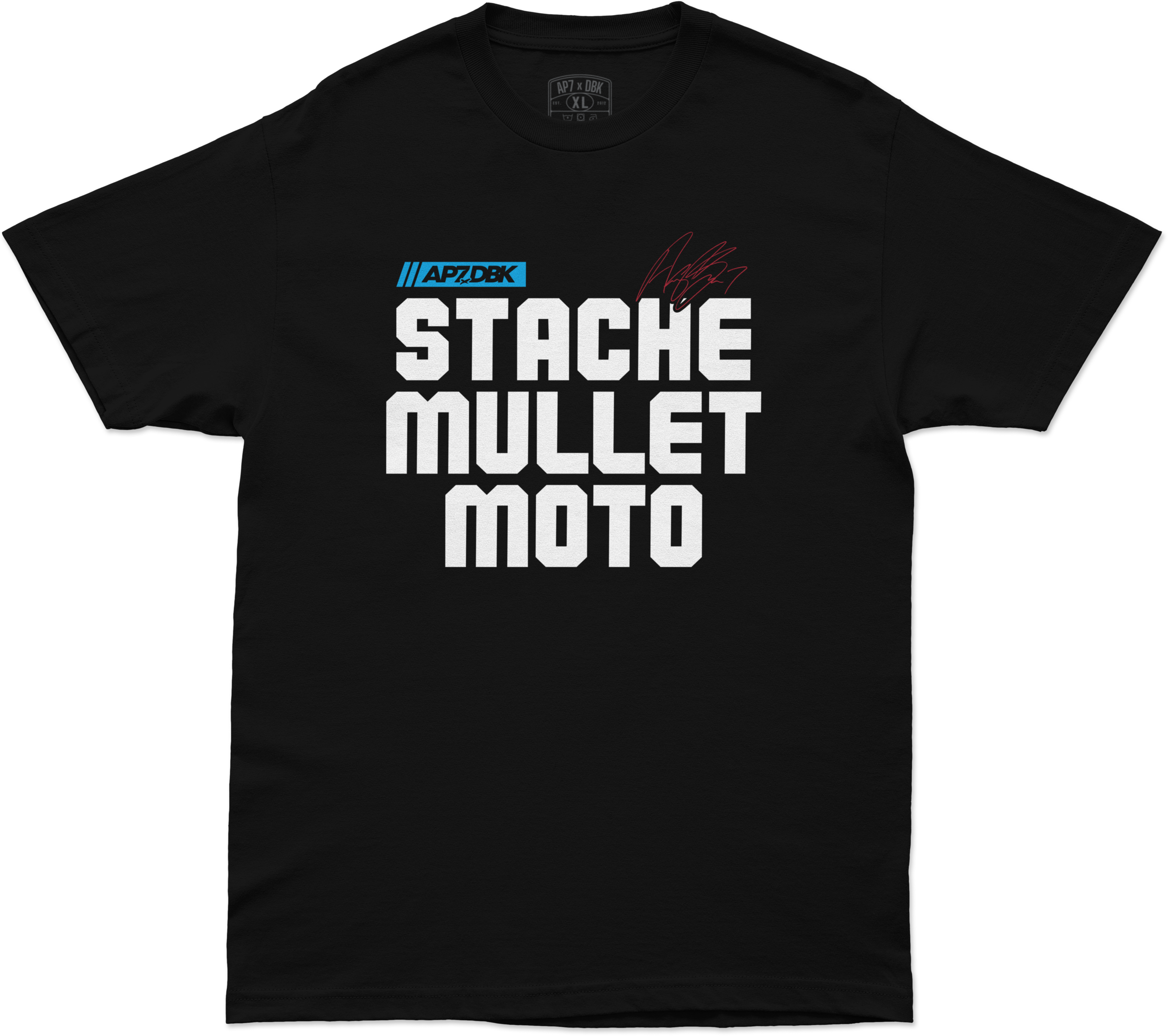 DBK Stache Mullet Moto Tee Black 2x
