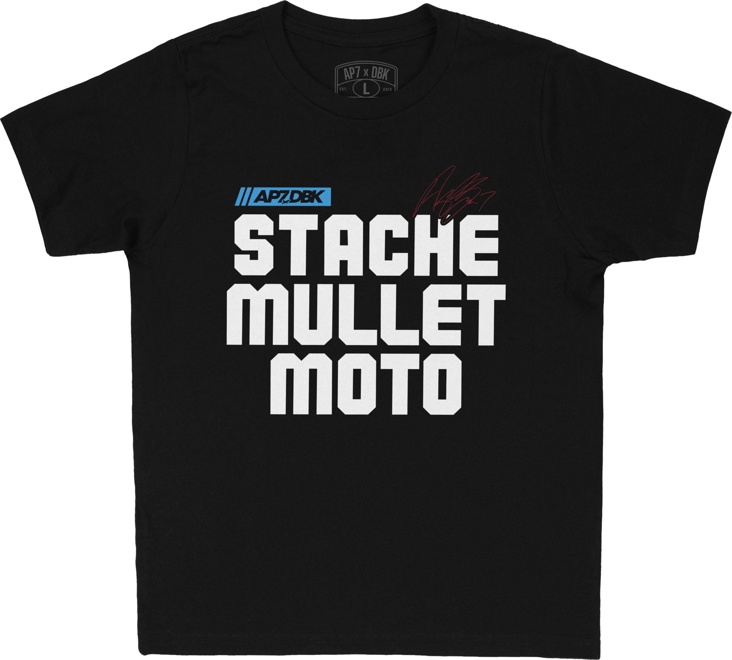 DBK Stache Mullet Moto Youth Tee Black Ys