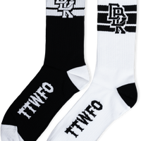 DBK Stacked Socks 2 Pack Black And White