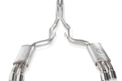 Stainless Works 2018 + Ford Mustang GT 3in Redline Series Catback H-Pipe w/Active Valves & Quad Tips - Exhaust Mufflers