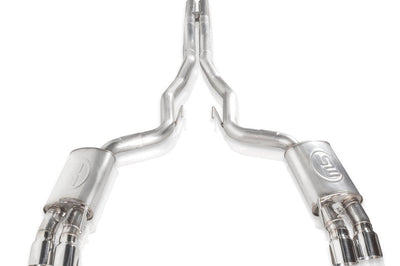 Stainless Works 2018 + Ford Mustang GT 3in Redline Series Catback H-Pipe w/Active Valves & Quad Tips - Exhaust Mufflers