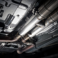 Stainless Works 2018 + Ford Mustang GT 3in Redline Series Catback H-Pipe w/Active Valves & Quad Tips - Exhaust Mufflers