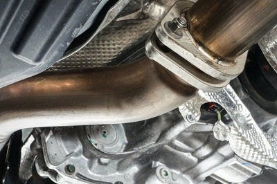Stainless Works 2018 Jeep TrackHawk 6.2L 3in Catback System X-Pipe Turbo S-Tube Muffler Stock Exit - Exhaust Mufflers &