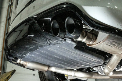Stainless Works 2018 Jeep TrackHawk 6.2L 3in Catback System X-Pipe Turbo S-Tube Muffler Stock Exit - Exhaust Mufflers &