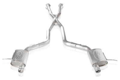 Stainless Works 2018 Jeep TrackHawk 6.2L 3in Catback System X-Pipe Turbo S-Tube Muffler Stock Exit - Exhaust Mufflers &