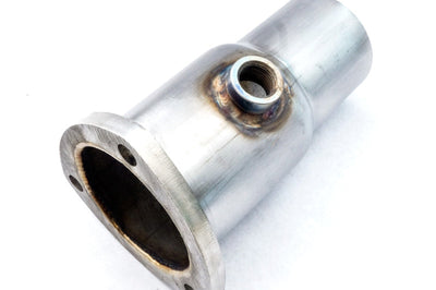 Stainless Works Collector Adapter 3-Bolt 3-1/2in OD Tubing Outlet + O2 Bung - Exhaust Mufflers & Tips