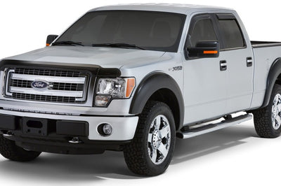 Stampede 2009-2014 Ford F-150 Crew Cab Pickup Snap-Inz Sidewind Deflector 4pc - Smoke - Deflectors