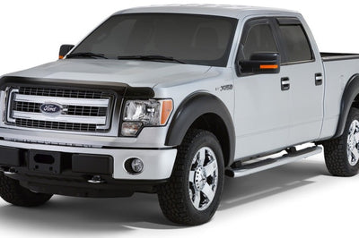 Stampede 2009-2014 Ford F-150 Crew Cab Pickup Snap-Inz Sidewind Deflector 4pc - Smoke - Deflectors