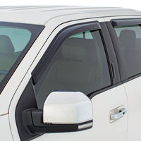 Stampede 2014-2018 Chevy Silverado 1500 Crew Cab Pickup Tape-Onz Sidewind Deflector 4pc - Smoke - Deflectors