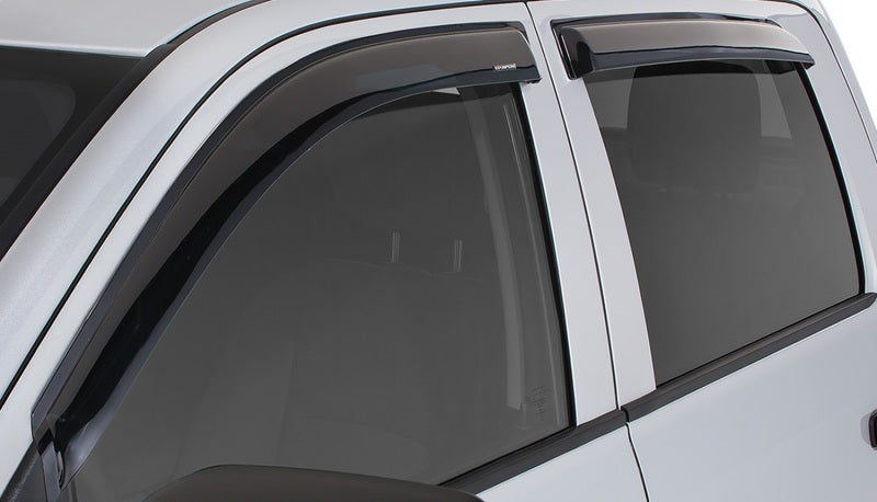 Stampede 2014-2018 Chevy Silverado 1500 Crew Cab Pickup Tape-Onz Sidewind Deflector 4pc - Smoke - Deflectors