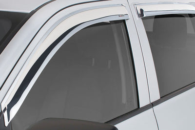 Stampede 2015-2019 Chevy Colorado Crew Cab Pickup Tape-Onz Sidewind Deflector 4pc - Chrome - Deflectors