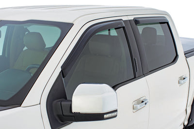 Stampede 2019 Chevy Silverado 1500 Double Cab Pickup Tape-Onz Sidewind Deflector 4pc - Smoke - Deflectors