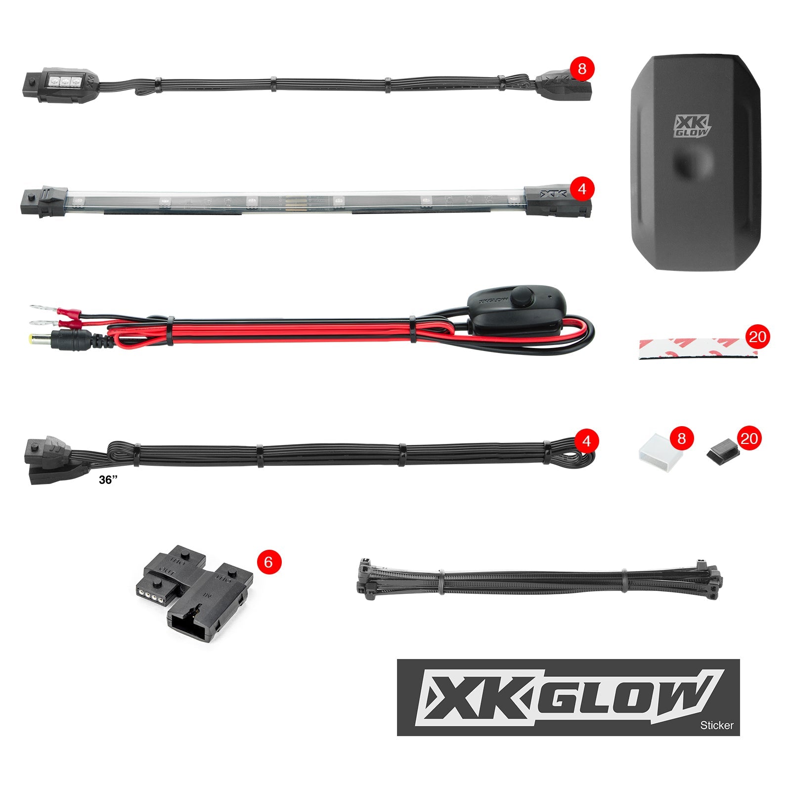 Xk Glow Standard Accent Light App Kit 12pc - Harddrive Products