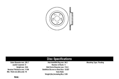Stoptech StopTech 00-09 S2000 Slotted & Drilled Left Rear Rotor - Brakes Rotors Pads