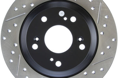 Stoptech StopTech 00-09 S2000 Slotted & Drilled Left Rear Rotor - Brakes Rotors Pads