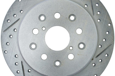 Stoptech StopTech 01-05 Lexus IS300 / 02-10 SC430 Sport Slotted & Drilled Rear Left Brake Rotor - Brakes Rotors Pads