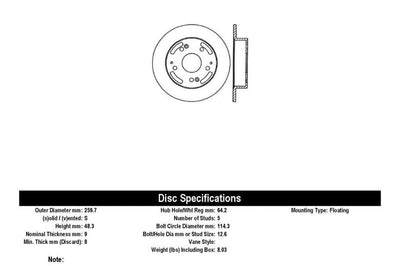 Stoptech StopTech 02-06 Acura RSX Incl. Type S / 97-01 Integra R Slotted & Drilled Right Rear Rotor - Brakes Rotors Pads