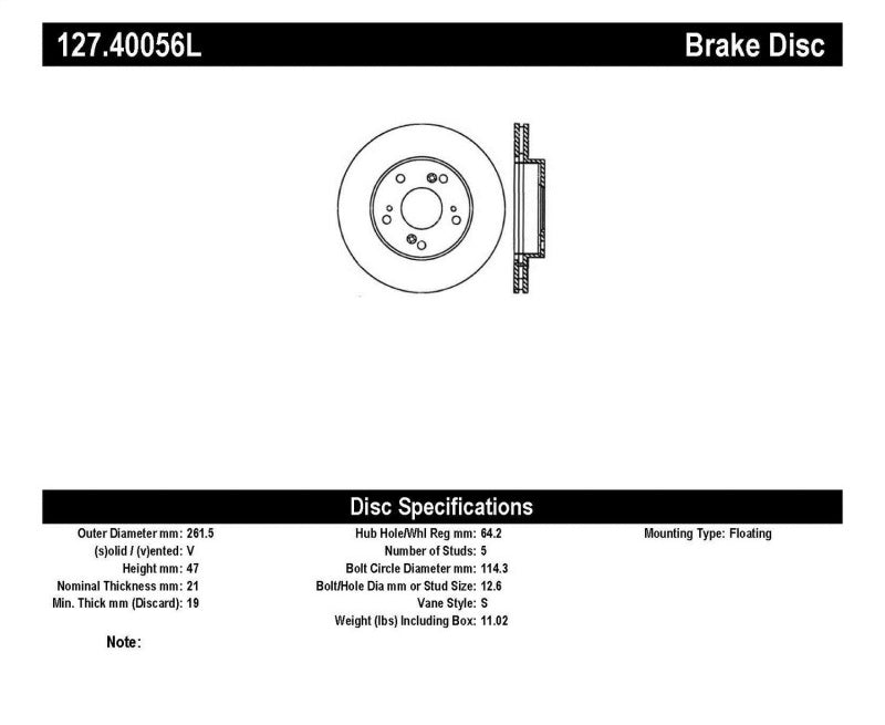 Stoptech StopTech 02-06 Acura RSX Slotted & Drilled Left Front Rotor - Brakes Rotors Pads