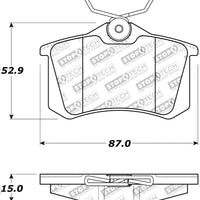 Stoptech StopTech 02-08 Audi A4 Quattro / 2/99-02 S4 / 93-10 VW Golf GL/GLS Performance Rear Brake Pads - Brakes Rotors
